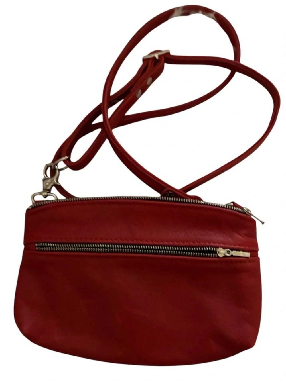 Bellum‎ Leather Red Crossbody Bag